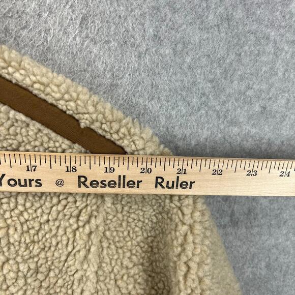 J Crew Nordic Sherpa Fleece Shawl-Collar Jacket Mens Sz XXL Full Zip Snap Front - Picture 12 of 13